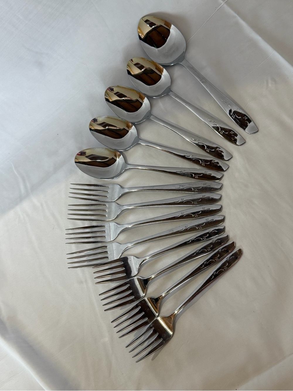 Lot of MCM Mardi Gras pattern SILCO stainless silverware
